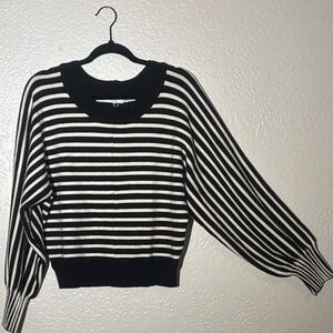 Lush Black and White Striped Sweater